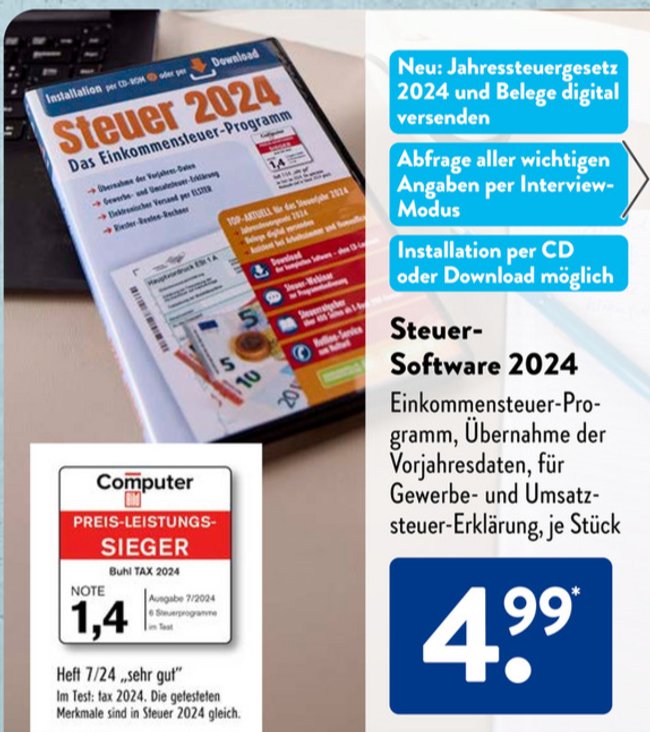 Aldi Prospekt Steuersoftware 2024