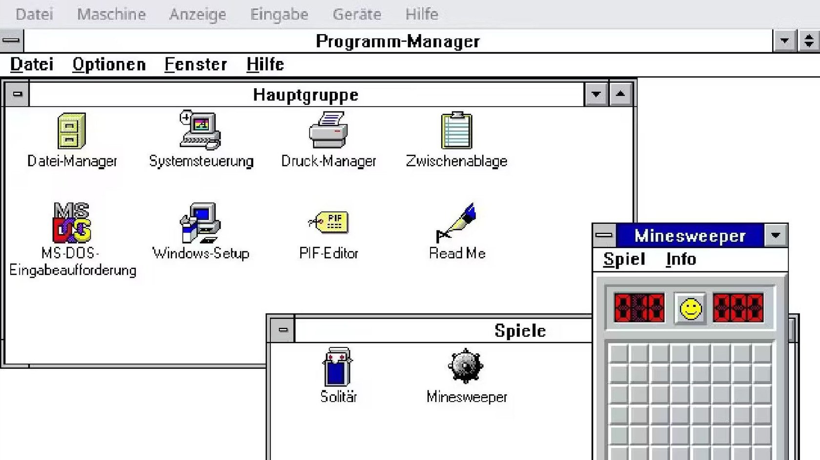 Screenshot von Windows 3.1.