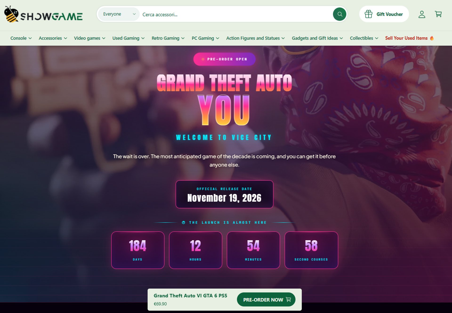 Countdown to the release of GTA 6 at Showgame