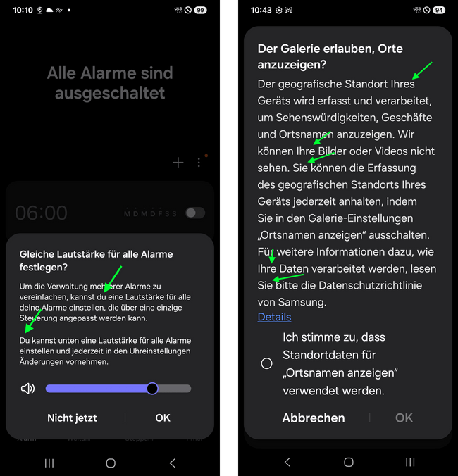 Samsung One UI: Duzen vs. Siezen