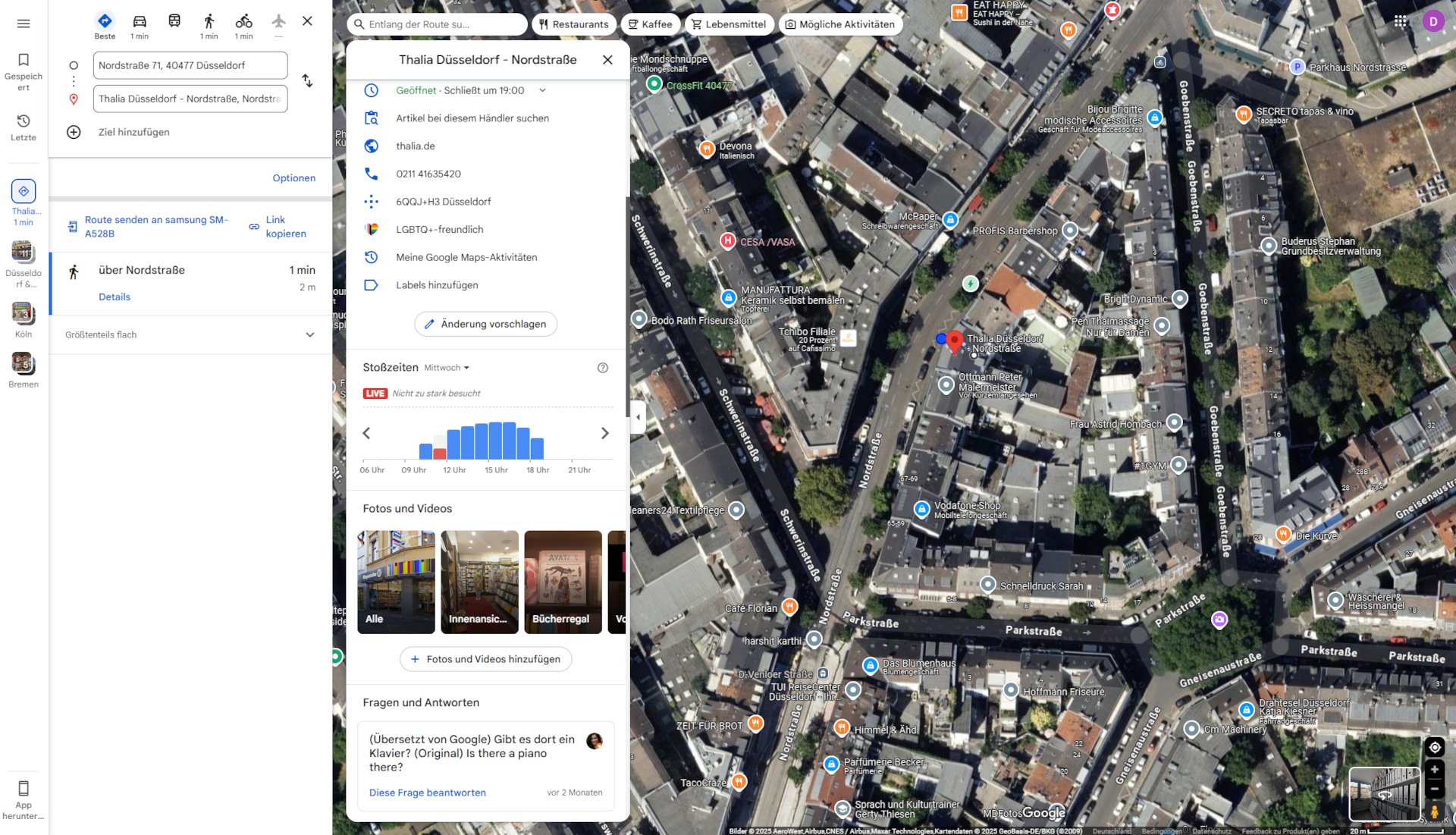 Stoßzeitenfunktion bei Google Maps 