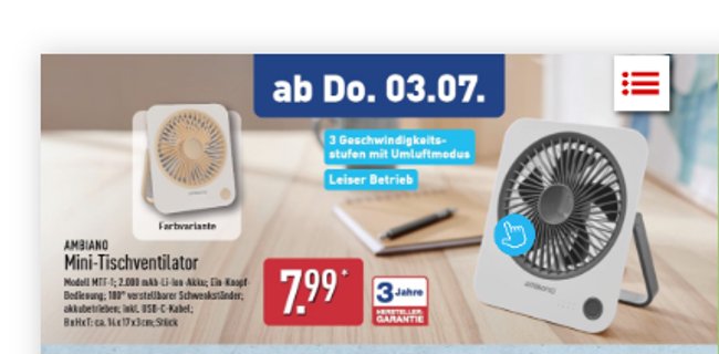Aldi Nord Tischventilator