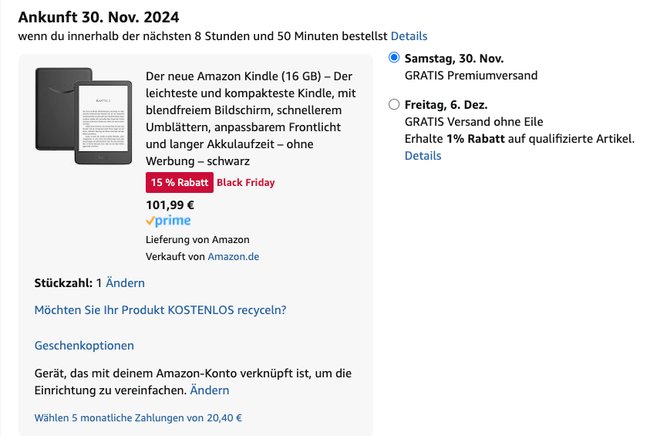 Amazon 1 Prozent Kindle