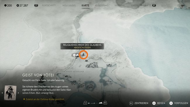 Fundort vom Reliquienschrein des Glaubens an der Oshima-Küste.