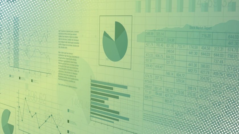 Tabellen und Diagramme auf einem Flip-Chart