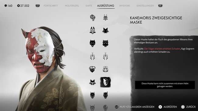 Kanemoris zweigesichtige Maske