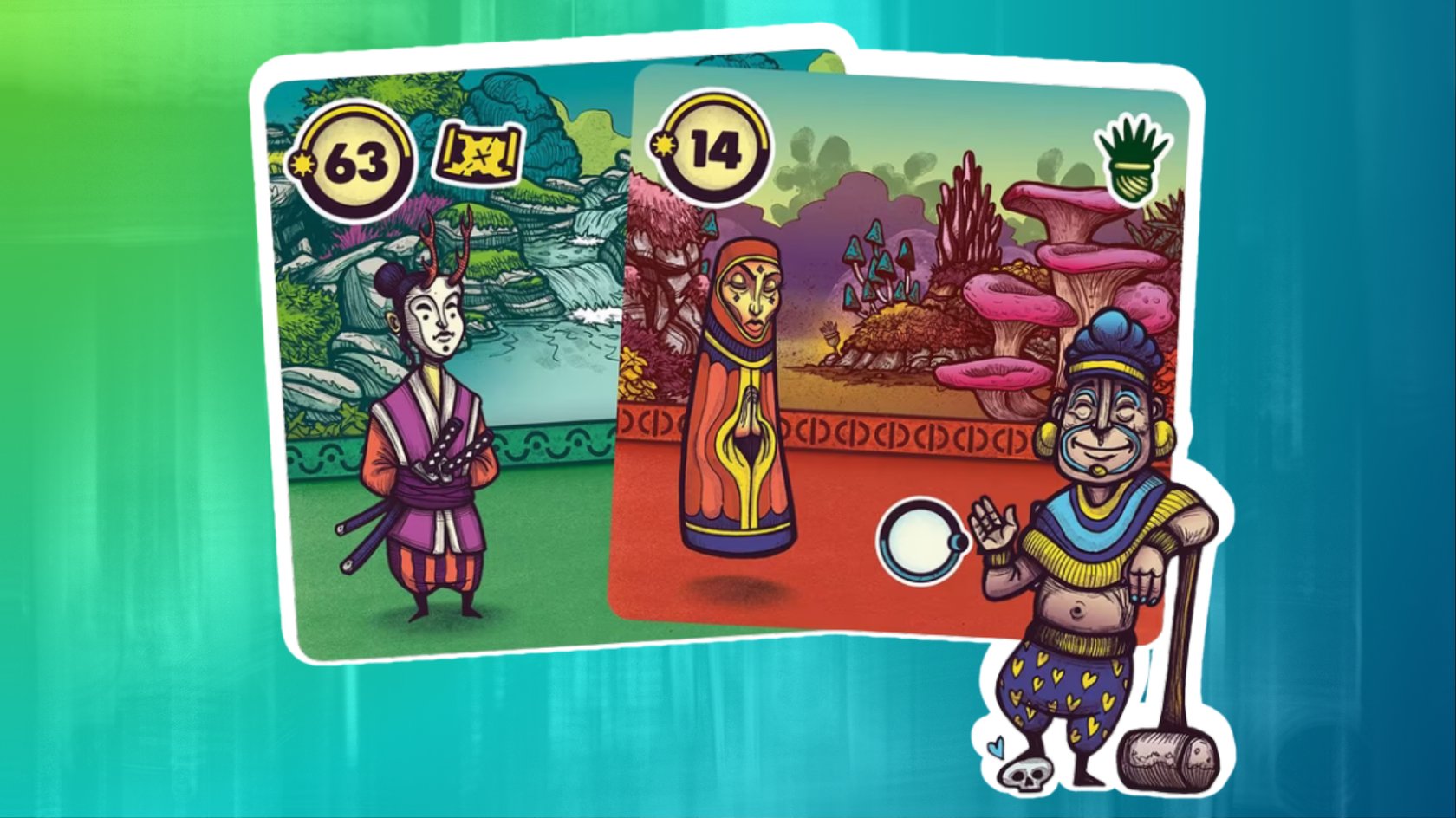Karten aus dem Spiel Faraway.