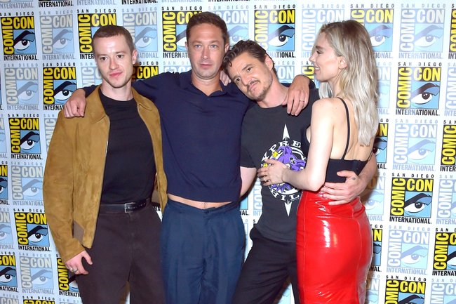 Ebon Moss-Bachrach, Joseph Quinn, Pedro Pascal, und Vanessa Kirby beim Photocall zum Kinofilm The Fantastic Four: First Steps auf der San Diego Comic-Con International 2024.