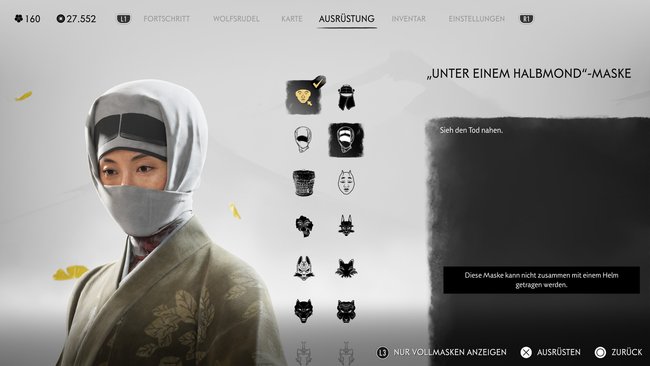 "Unter einem Halbmond"-Maske