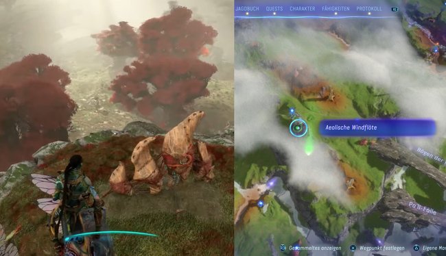 Hier findet die zweite aeolische Windflöte.