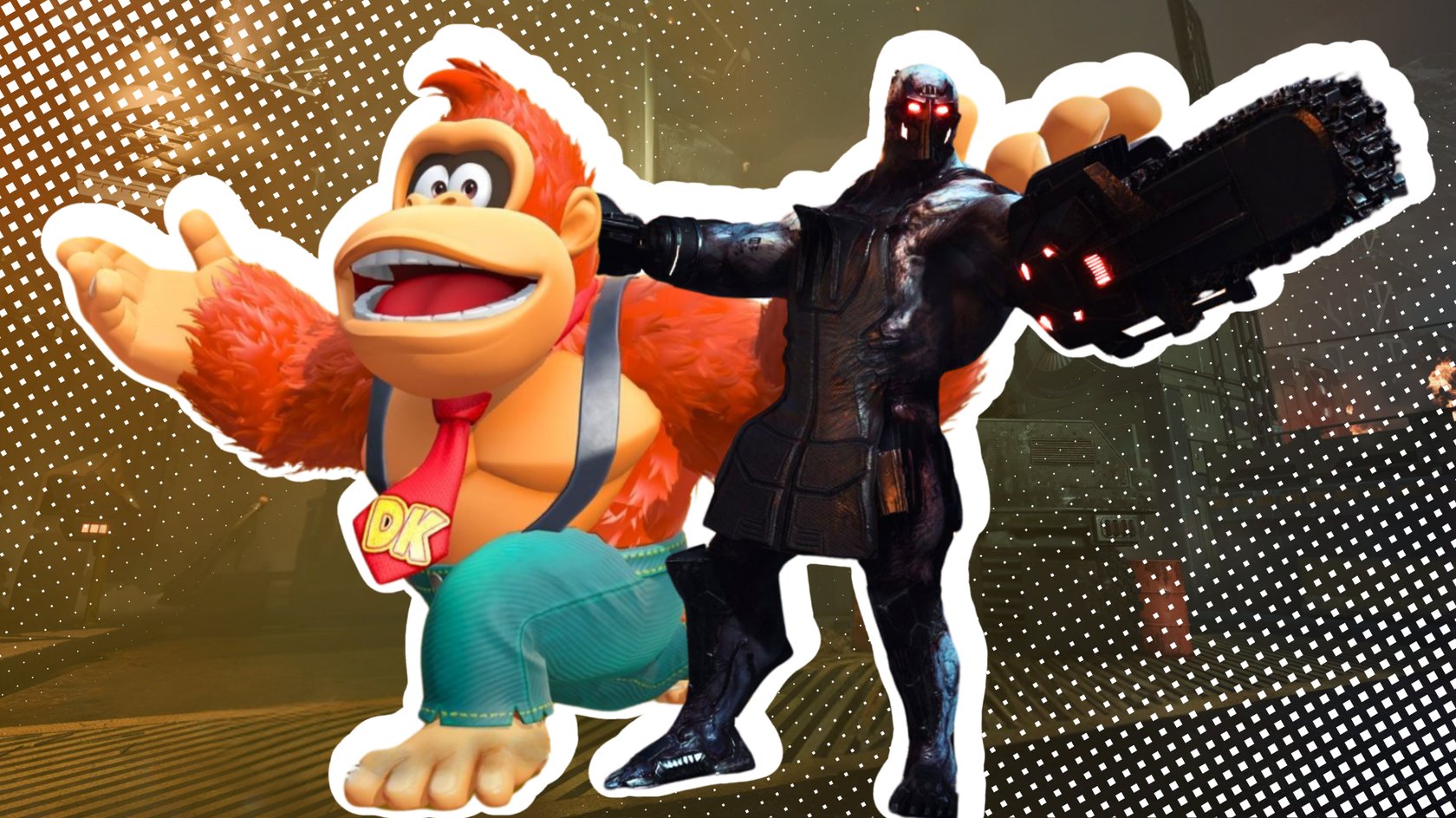 Donkey Kong und ein Gegner aus Killing Floor 3.