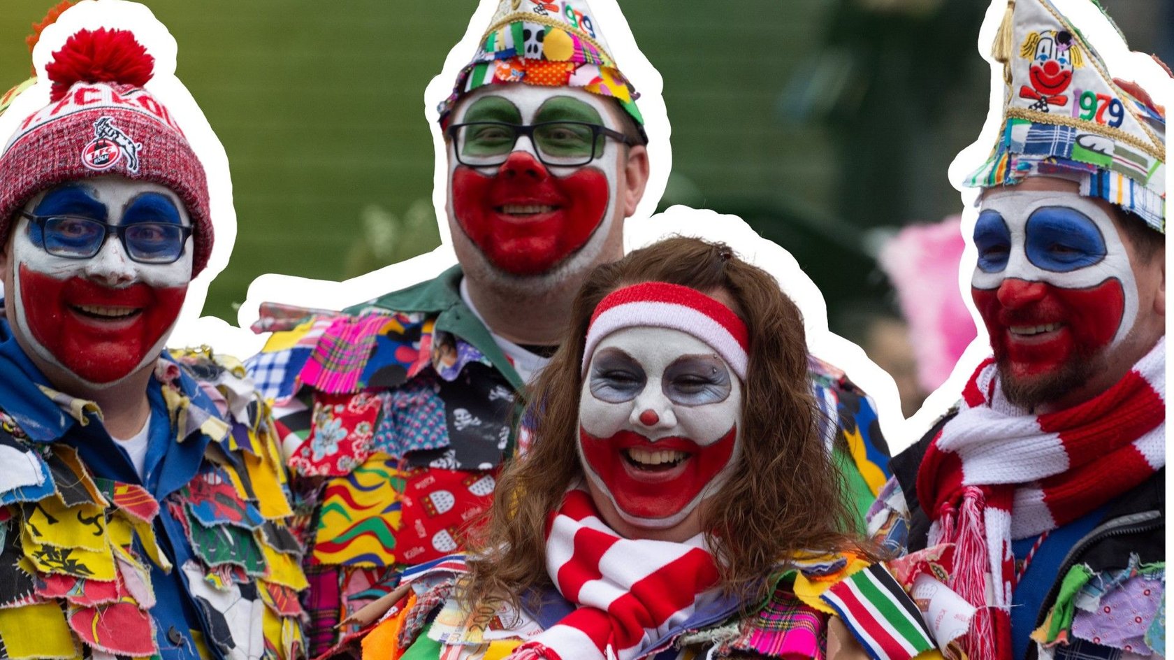 Verkleidete Leute feiern Karneval
