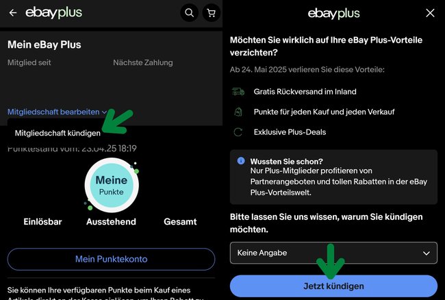 Mit diesen Schritten könnt ihr eBay Plus am Mobilgerät beenden.