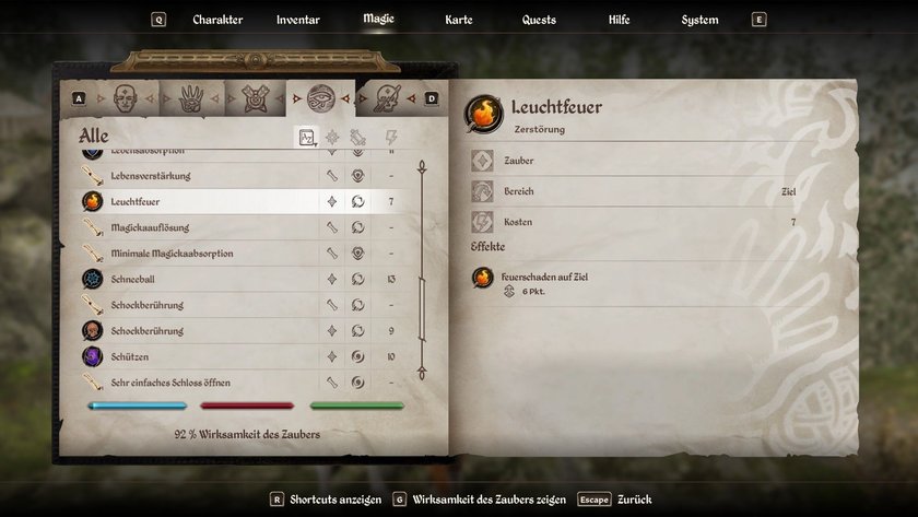 Zaubersprüche in The Elder Scrolls 4: Oblivion Remastered.