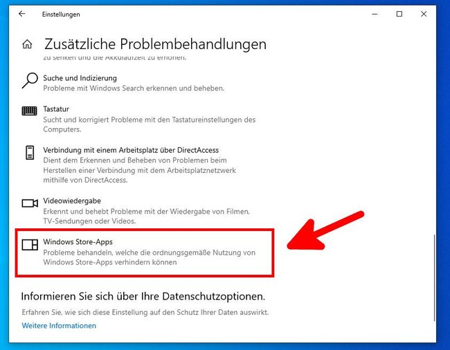 Problembehandlung für Windows-Store-Apps.