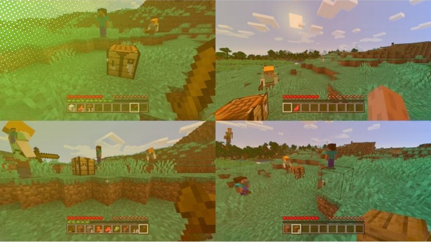 Splitscreen-Modus in Minecraft.