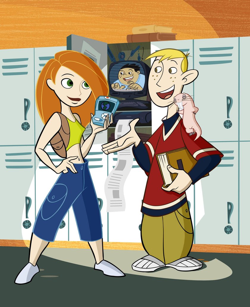 KIM POSSIBLE, Kim Possible, Wade, Ron Stoppable, Rufus, Season 3, 2002-, Disney Channel / Courtesy: Everett Collection Disney Channel/Courtesy Everett Collection ACHTUNG AUFNAHMEDATUM GESCHÄTZT PUBLICATIONxINxGERxSUIxAUTxONLY Copyright: xDisneyxChannel/CourtesyxEverettxCollectionx TCDKIPO EC006