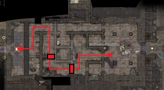 Pfad durch die Sanfter-Schritt-Prüfung