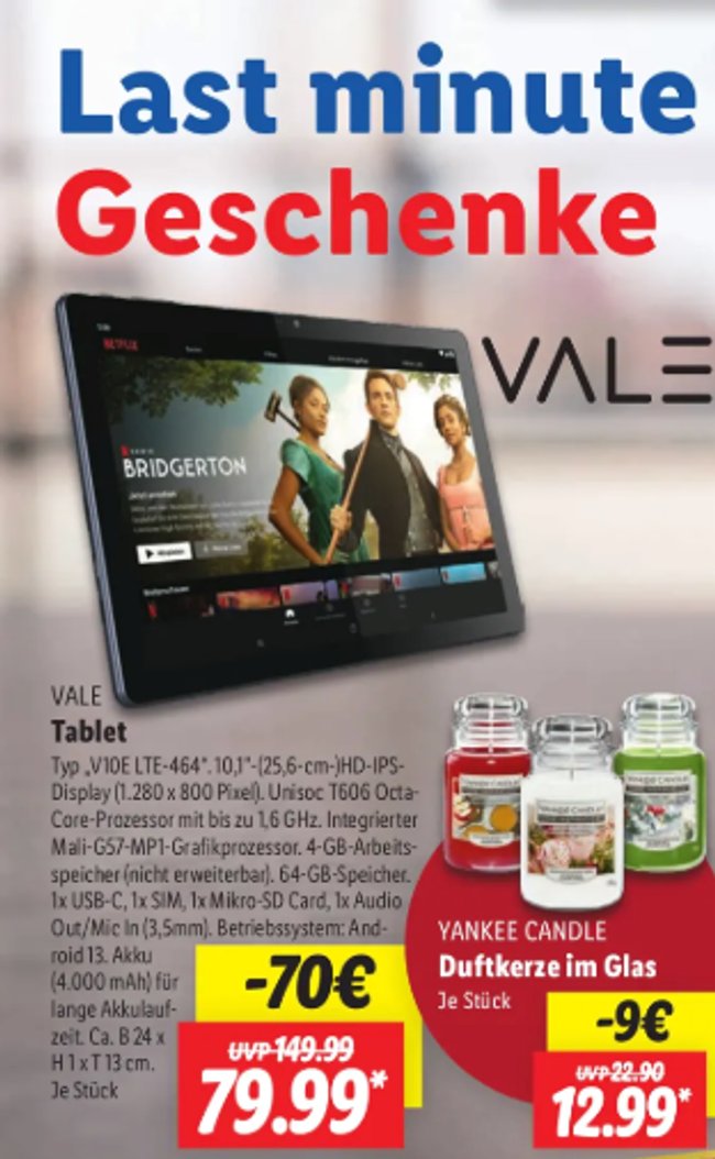 Lidl-Prospekt Tablet V10E LTE-464