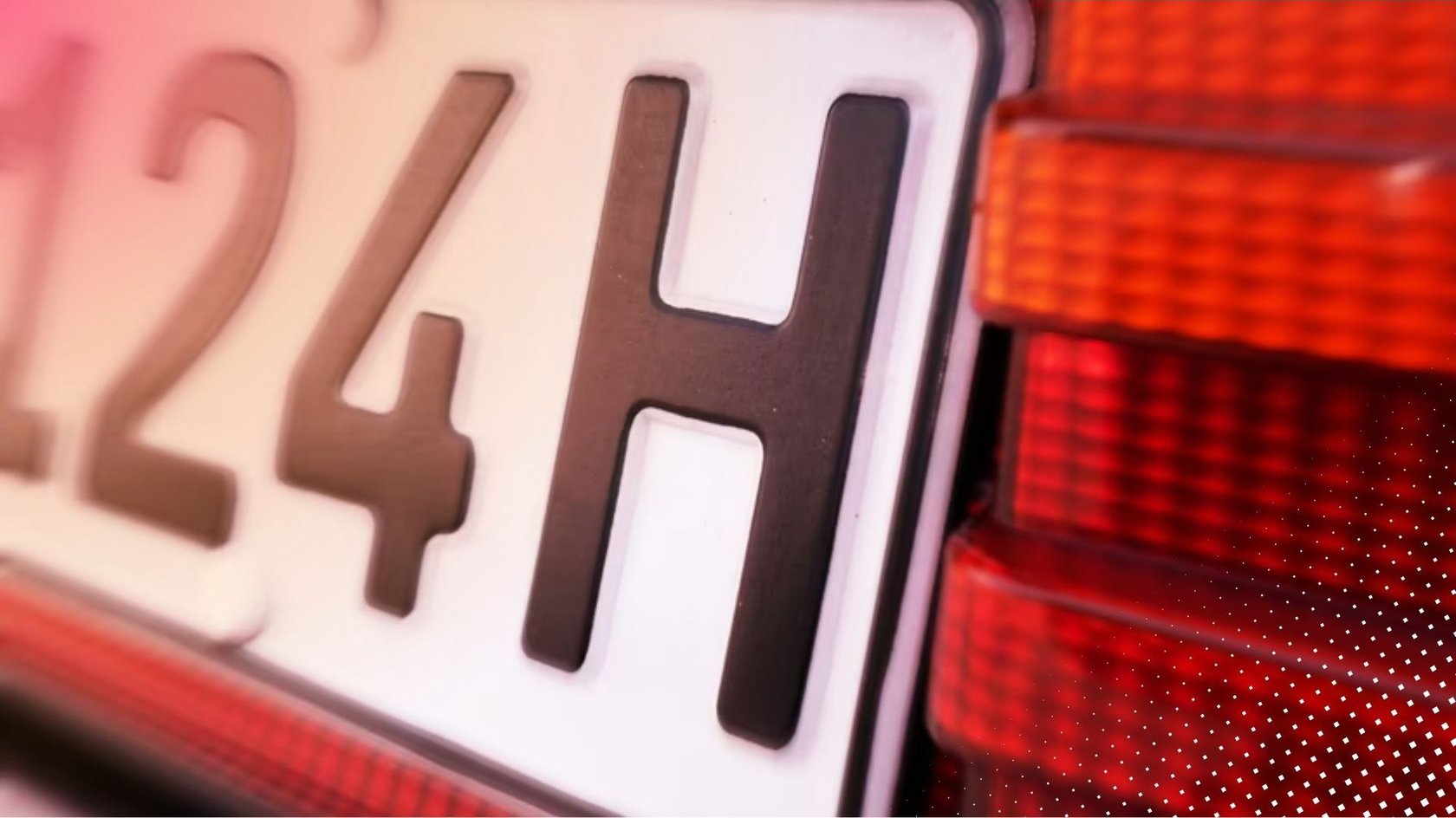H-Kennzeichen am Heck eines Kfz.