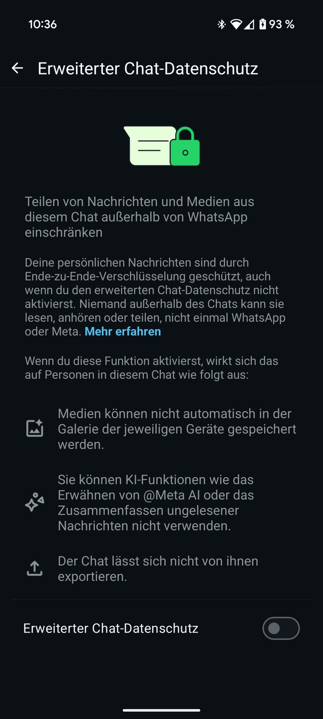 WhatsApp Erweiterter Chat-Datenschutz q_giga