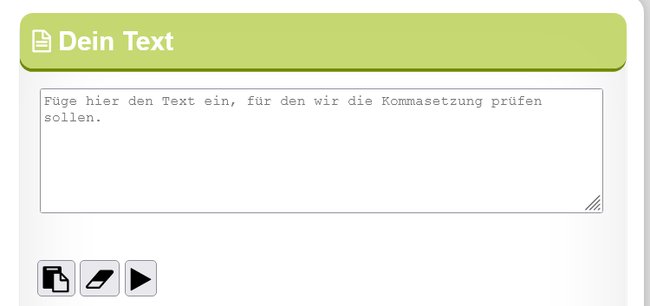 Das Textfeld von DeepKomma.de.