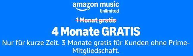 Amazon Music Unlimited 4 Monate gratis