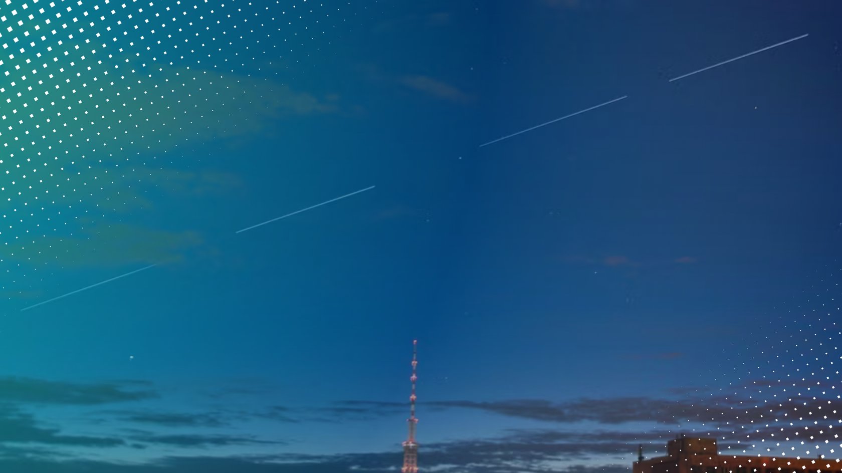 Sichtbare Starlink-Lichterkette am Himmel