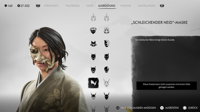 "Schleichender Neid"-Maske