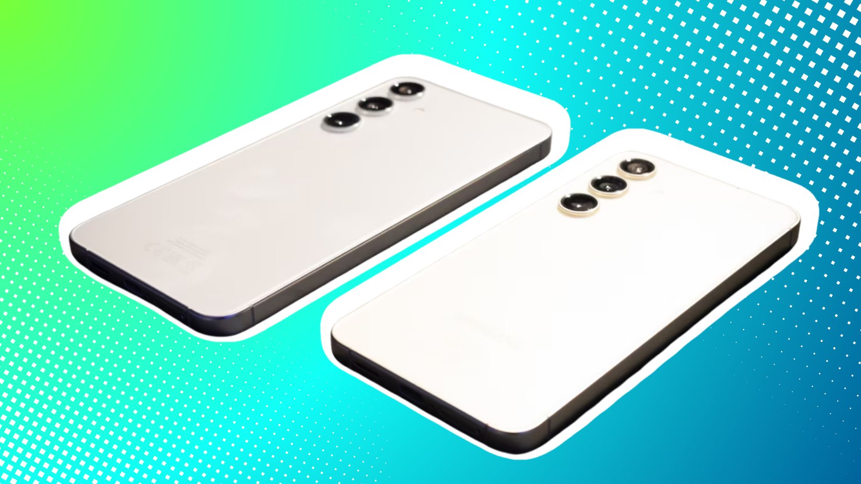 Zwei Samsung Galaxy S24 Smartphones