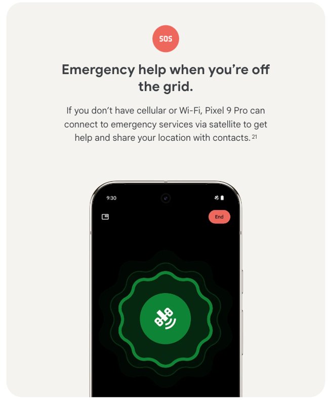 Pixel 9 Pro (XL) Satelliten-SOS-Funktion