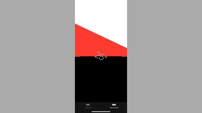 Die Wasserwaage in der Maßband-App des iPhones.