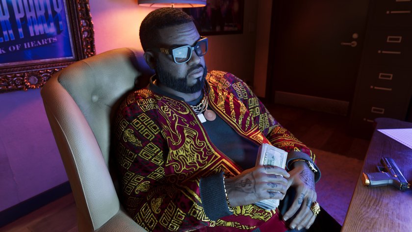 Boobie Ike aus GTA 6 in einem Sessel.