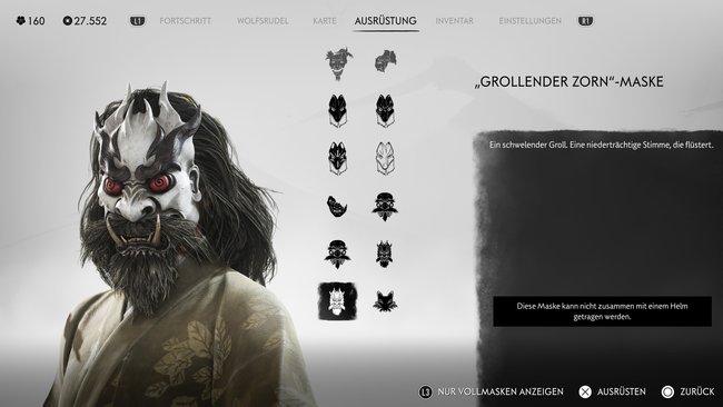 "Grollender Zorn"-Maske