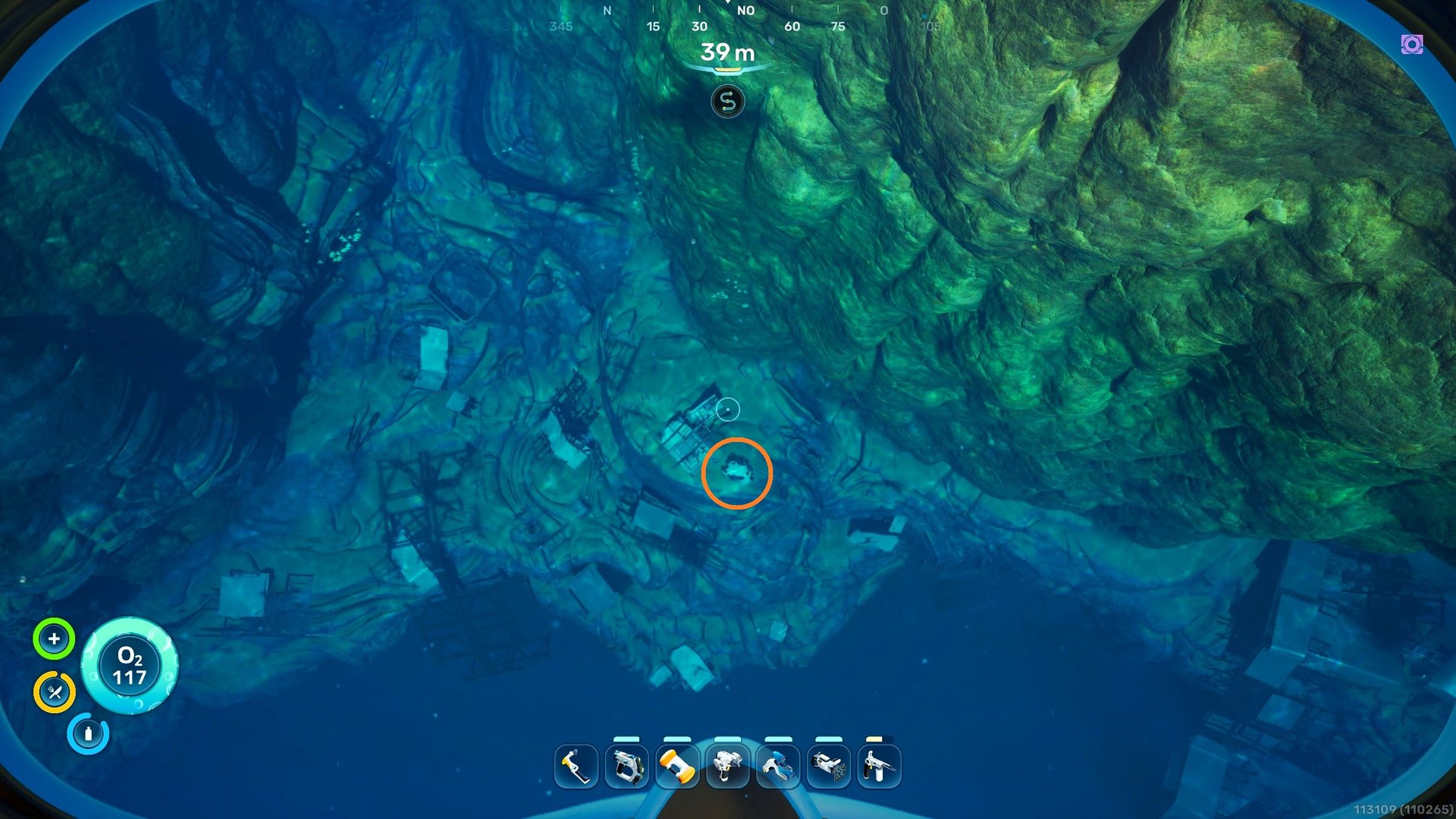 The first fragment is in the ravine near a ledge. 