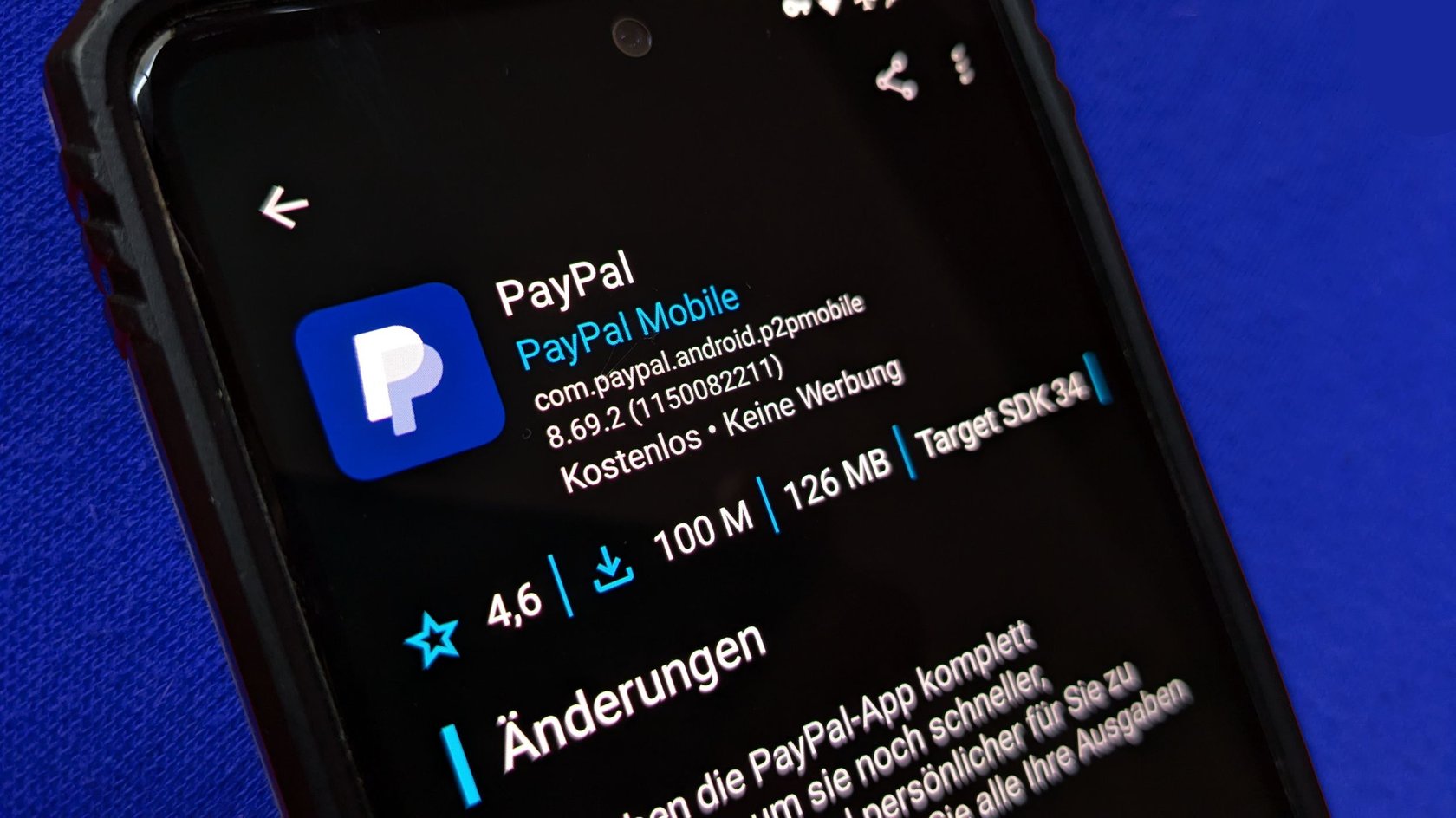 PayPal-App auf Smartphone