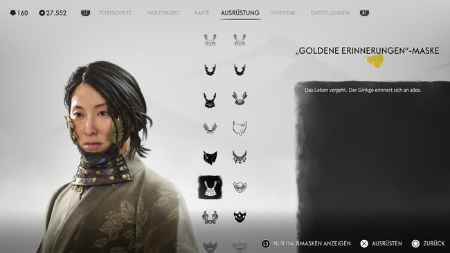 "Goldene Erinnerungen"-Maske