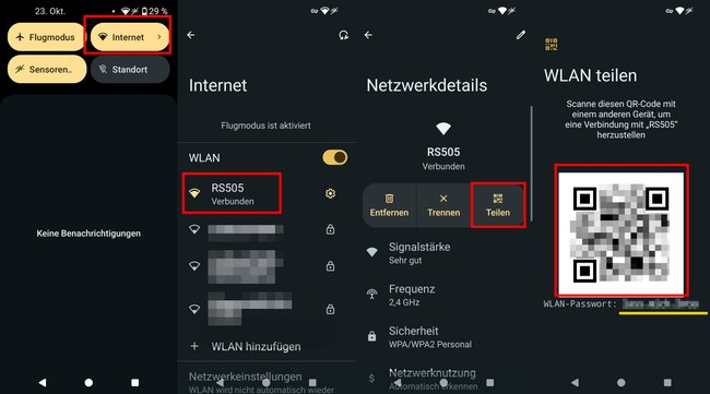 Smartphone: So teilt ihr das aktuelle WLAN-Passwort.