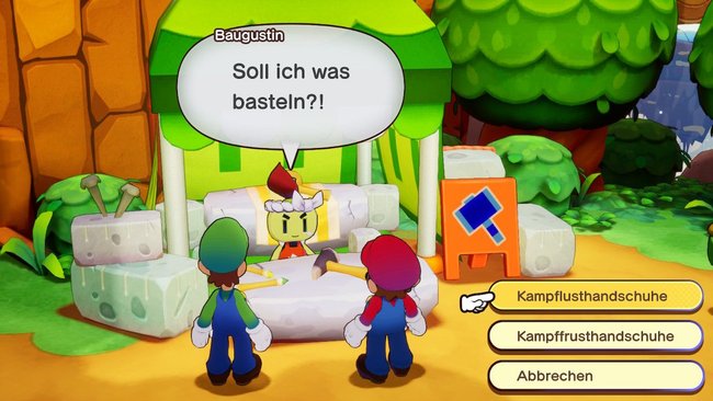 Baugustin als Questgeber in Mario & Luigi: Brothership.