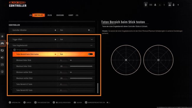 Optimiert die Deadzone (toter Eingabebereich) der Sticks und Trigger.