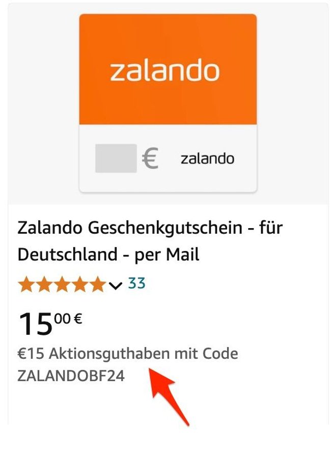 Zalando-Gutscheinkarte auf Amazon