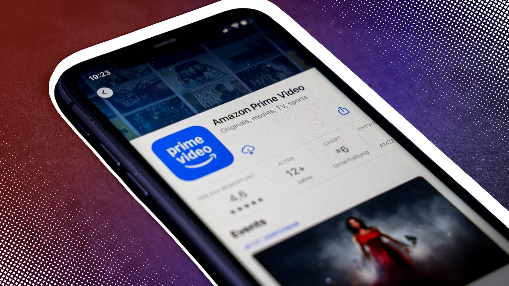 Amazon Prime Video App auf einem Smartphone