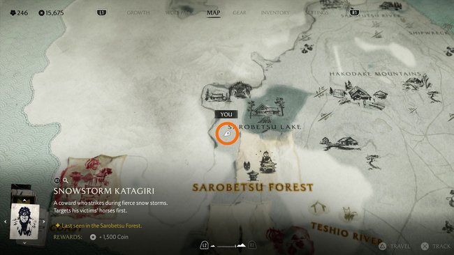 Fundort der Schneesturm-Kitsune-Maske.