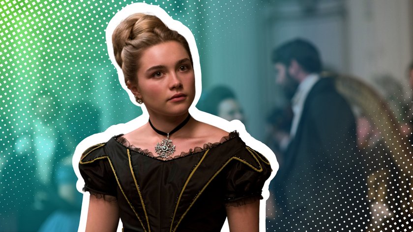 Florence Pugh in feinem Gewand für den Film Little Women.