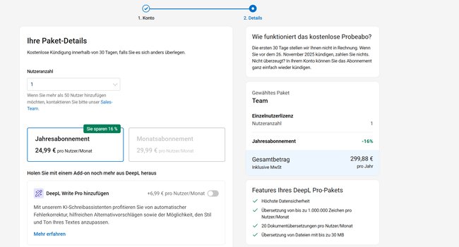 DeepL ist kostenlos testbar.