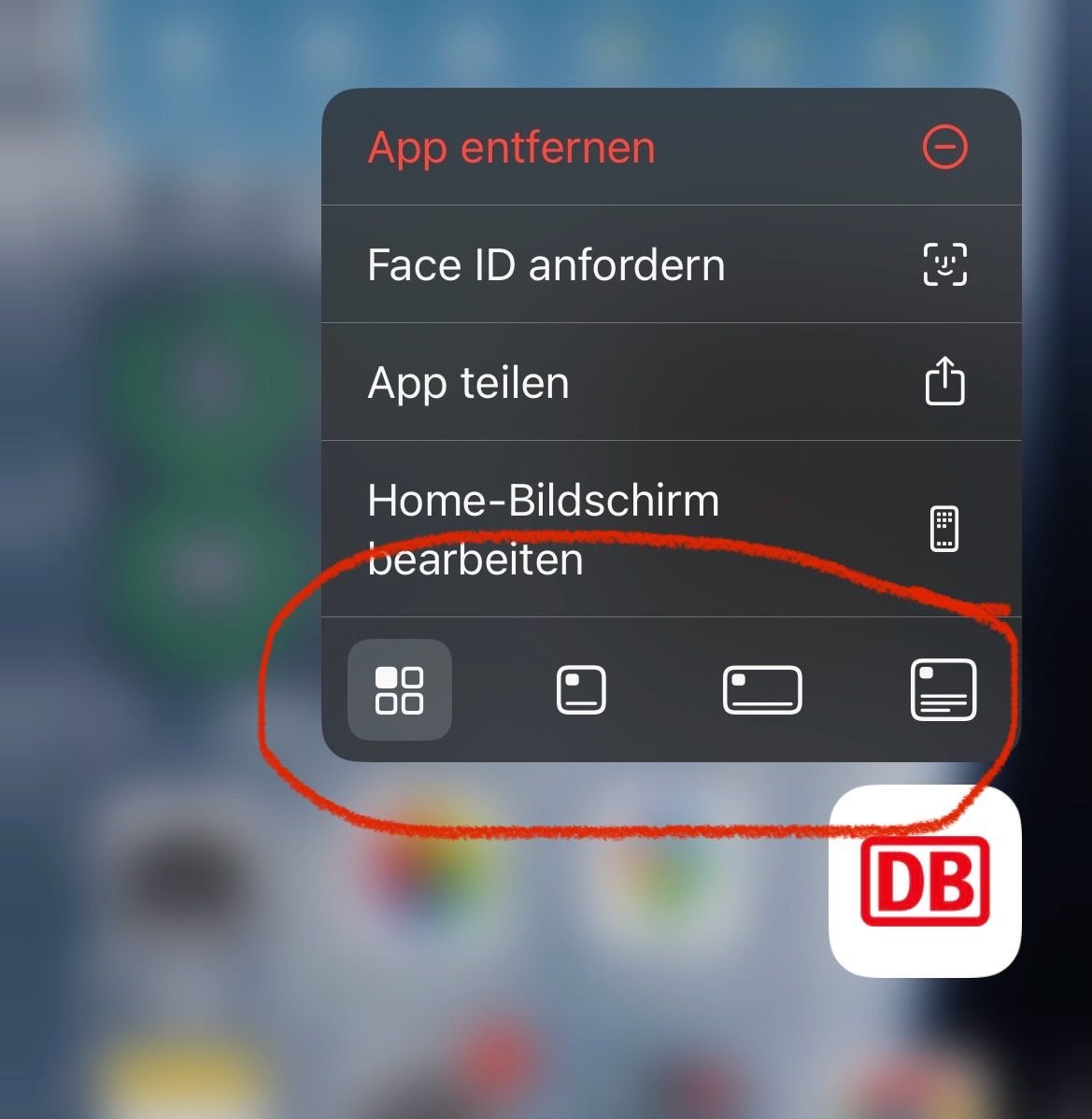 App-Icon direkt in ein Widget verwandeln.