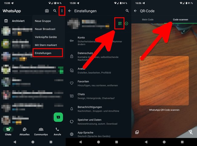 So scannt ihr einen WhatsApp-QR-Code.