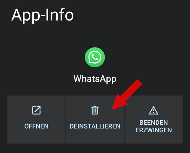 WhatsApp deinstallieren Android-Einstellungen WhatsApp neu installieren