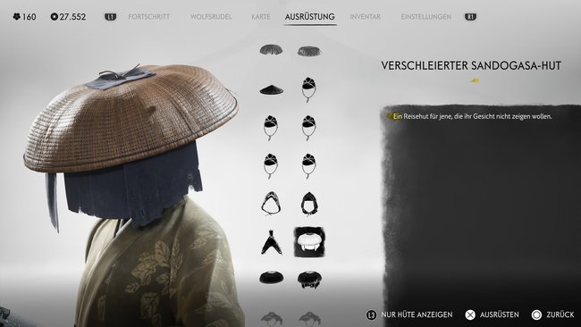 Verschleierter Sandogasa-Hut