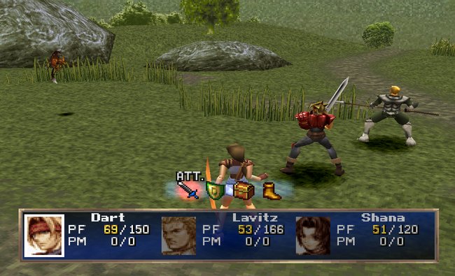 The Legend of Dragoon bietet ein rundenbasiertes Kampfsystem.